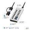 LogiLink Hub 7xUSB-A/C z przełącznikiem on/off
